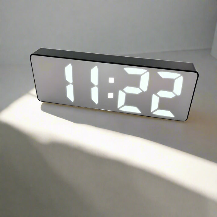 Modern Digital LED Clock with Temperature Display | Dimmable &amp; 12/24-Hour Display