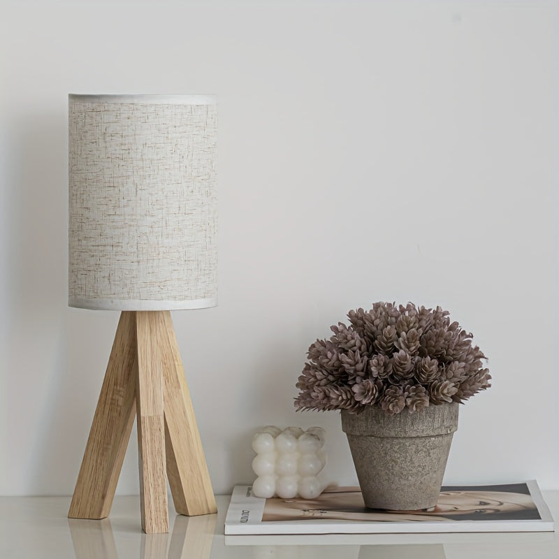 Luna Lamp | Fabric Shade Table Lamp with Solid Wood Base