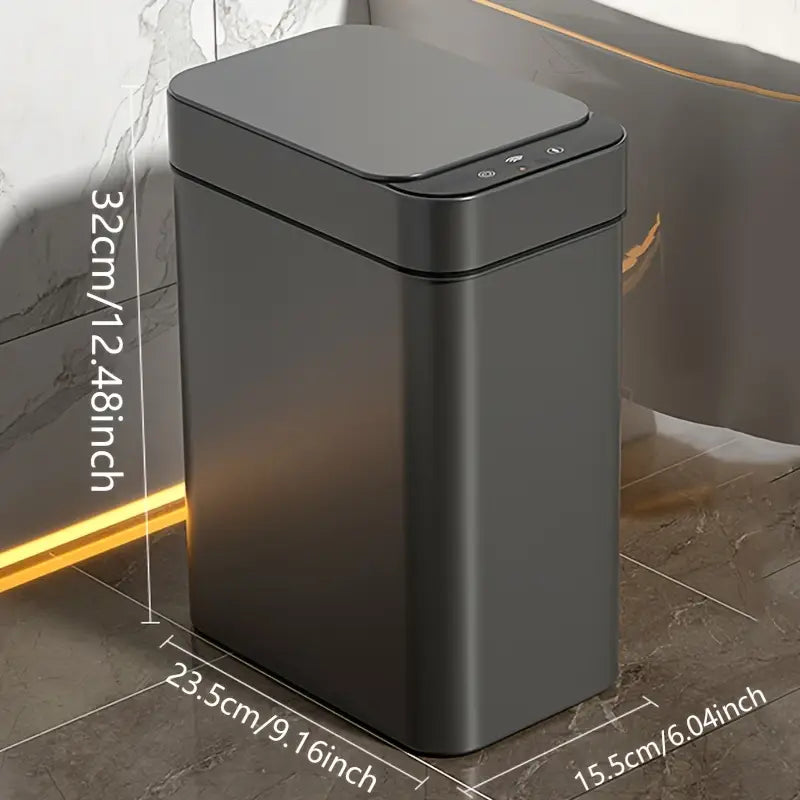Black Trash Can with Sensor | Automatic Smart Trash Can with Lid