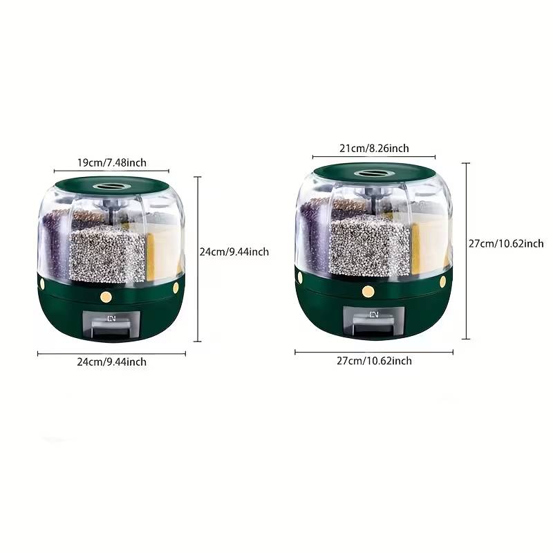 DraaiDose™ | Slimme Roterende Rijst- & Voorraadcontainer