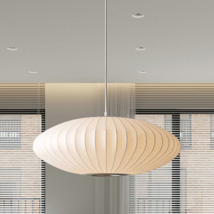 Moderne Witte Hanglamp met Stoffen Kap | LED Compatibel