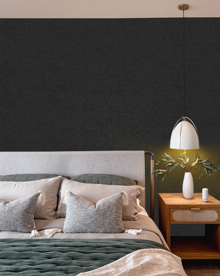 Nero Graffiato | Self-adhesive PVC Wallpaper Black