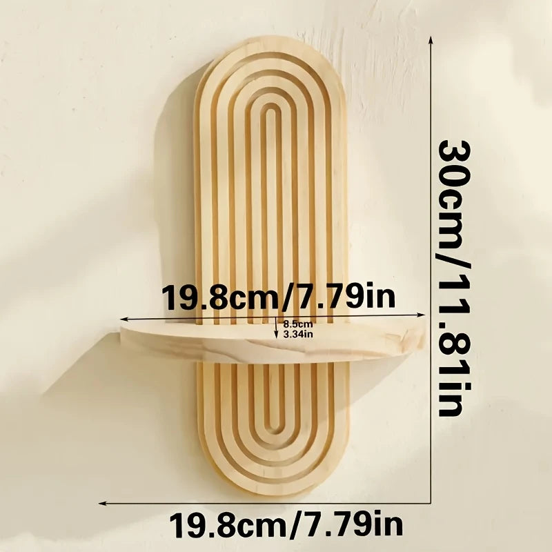 Elegante Holz-Wandregale mit geometrischem Design | Minimalistischer Aufbewahrer