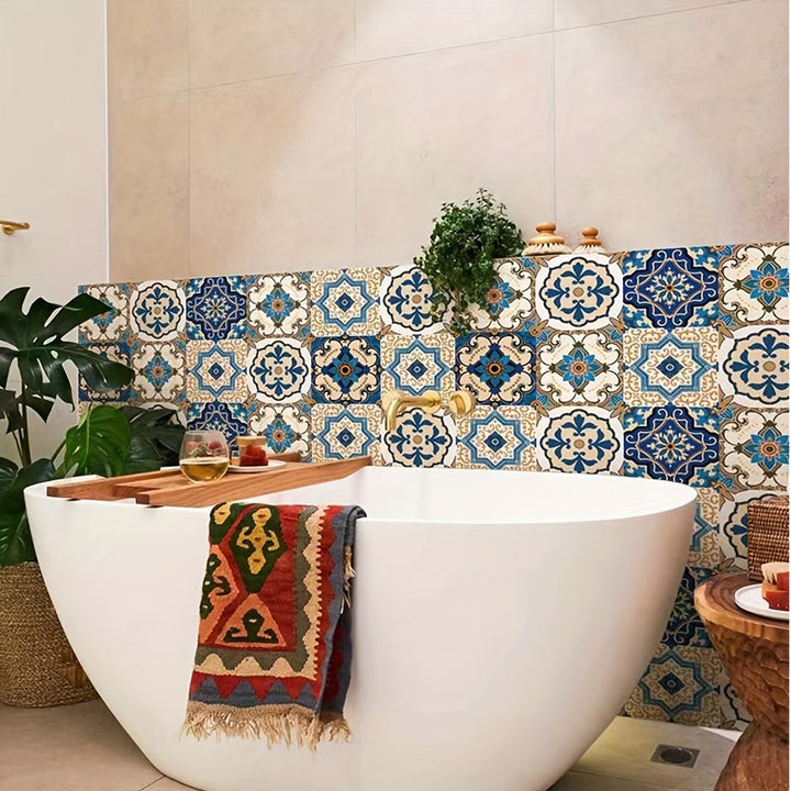 DIY Moroccan Tile Stickers | Waterproof PVC Wall Stickers for Kitchen &amp; Bathroom