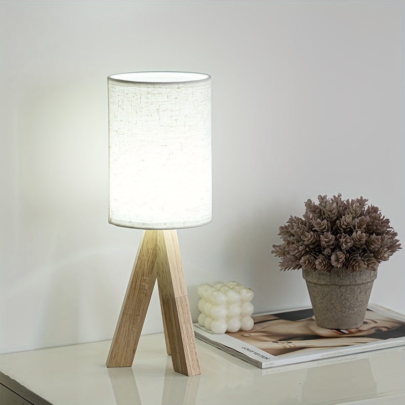Luna Lamp | Fabric Shade Table Lamp with Solid Wood Base