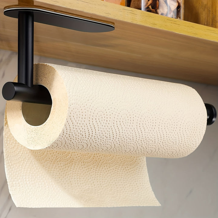 Self-adhesive tissue holder | stainless steel under-cabinet towel holder without drilling