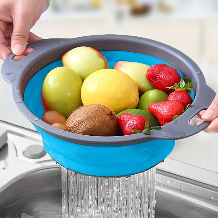 Round Silicone Drip Tray | Collapsible | For Pasta, Vegetables &amp; Fruit