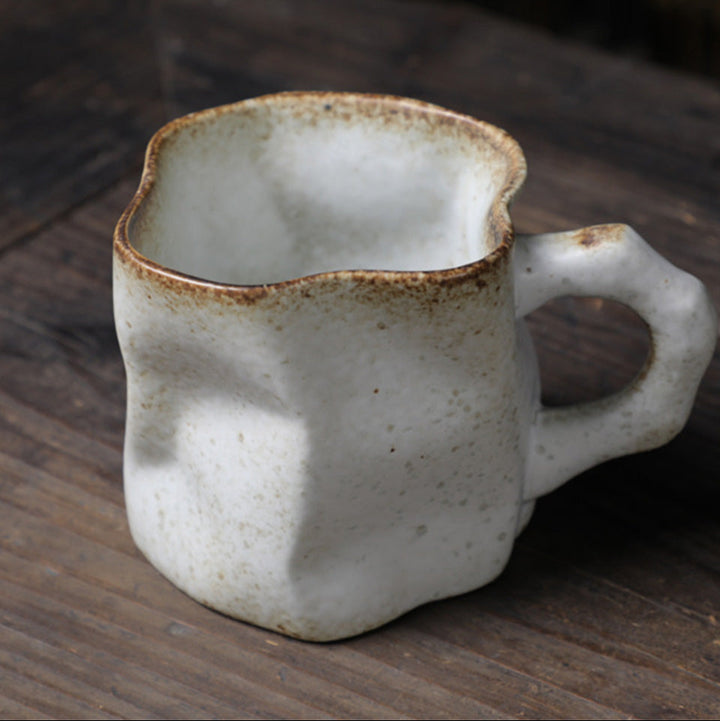 Twisted Ceramic Mug – Handmade Retro Cup (280ml)
