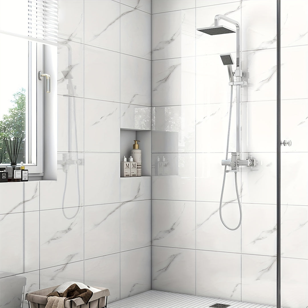 MarbleStick | Self-Adhesive Faux Marble Wall Tiles – Pack of 10