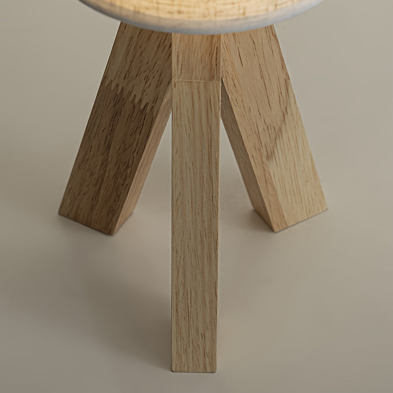 Luna Lamp | Fabric Shade Table Lamp with Solid Wood Base