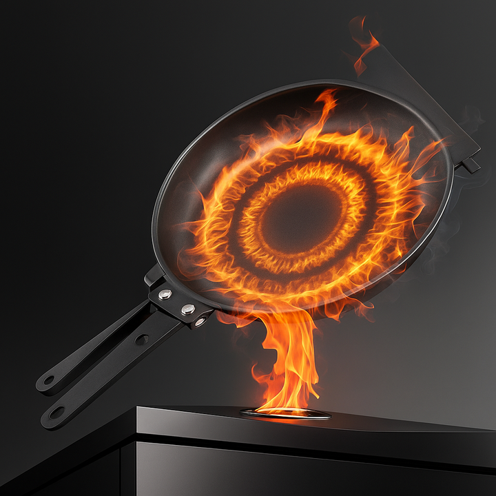 Double-Sided Kitchen Pan | Non-Stick Coating | Stainless Steel Pan with Handles | Ø19cm