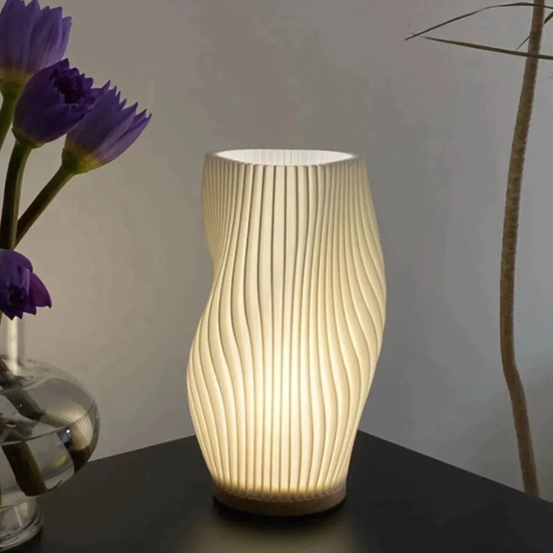 Serene Wavecrest Lamp | Modern Wave-Shaped Table Lamp | Dimmable LED &amp; USB Connection