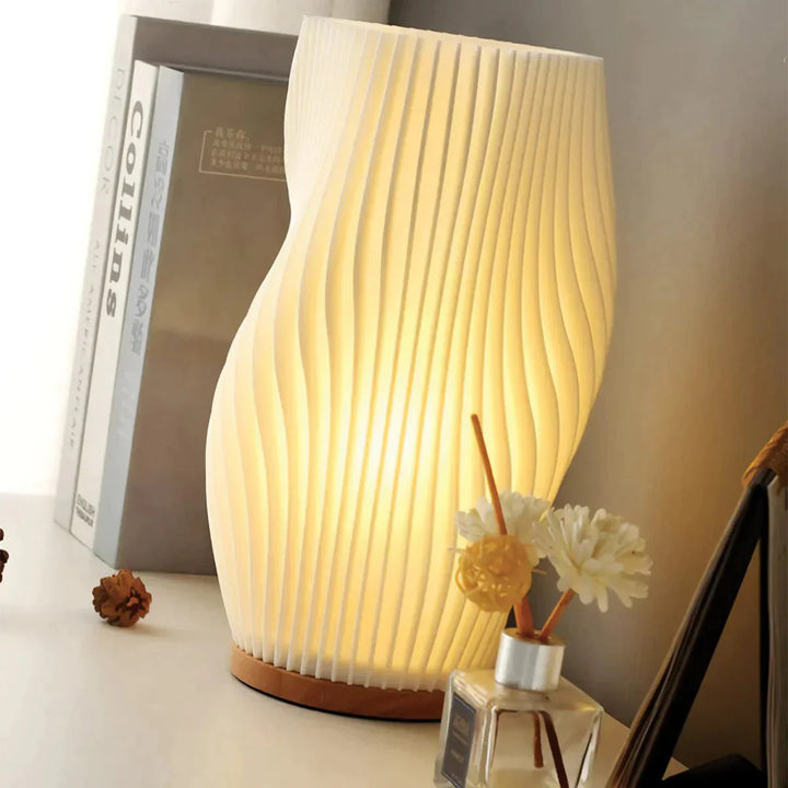 Serene Wavecrest Lamp | Modern Wave-Shaped Table Lamp | Dimmable LED &amp; USB Connection