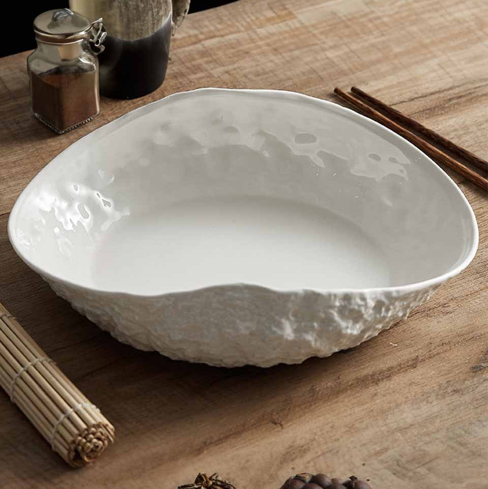 Jumeira Oval Bowl | Luxury Ceramic Bowl with Natural Stone Pattern