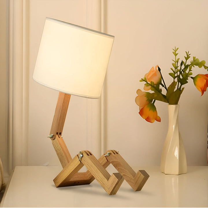 WoodMan™ Flexible Wooden Table Lamp | Bendable Design &amp; Book Stand