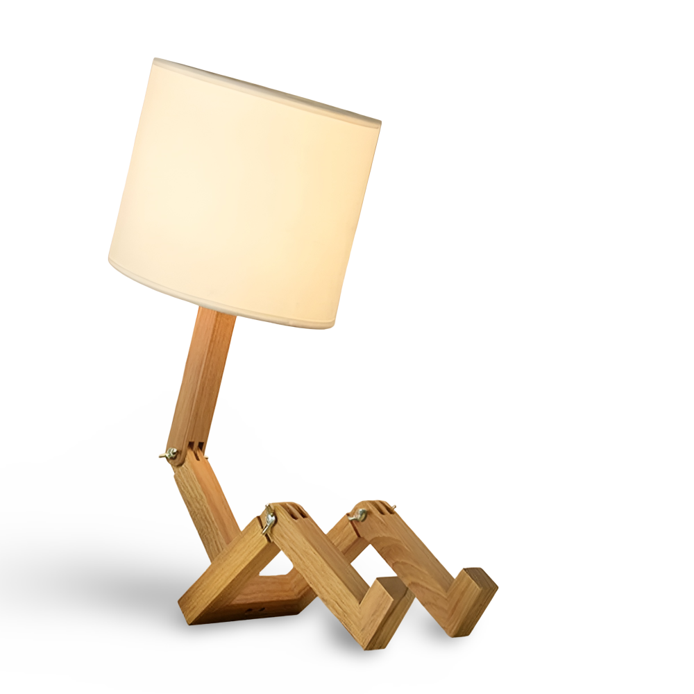 WoodMan™ Flexible Wooden Table Lamp | Bendable Design &amp; Book Stand