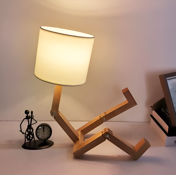 WoodMan™ Flexible Wooden Table Lamp | Bendable Design &amp; Book Stand