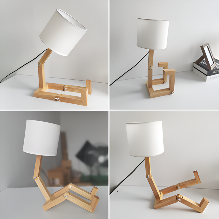 WoodMan™ Flexible Wooden Table Lamp | Bendable Design &amp; Book Stand