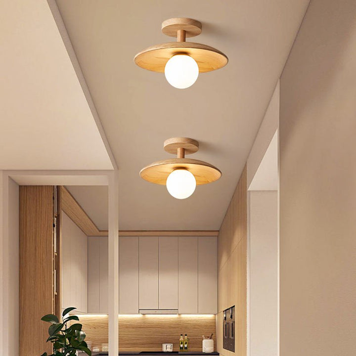 Japanese Wooden Ceiling Lamp | Timeless Elegance &amp; Modern Ambience | LED Compatible | E27 Fitting