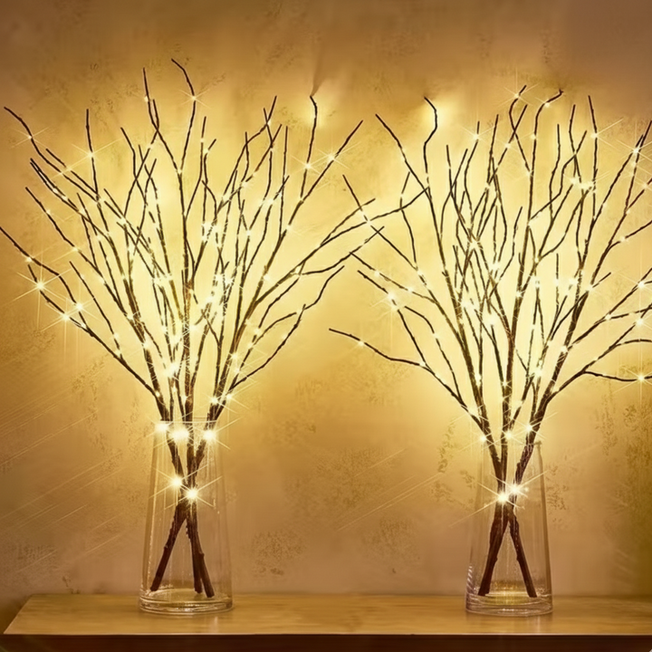 LED Branch Lighting Set | 2 Pieces | Atmospheric Artificial Branches with 20 LEDs | 76 cm High