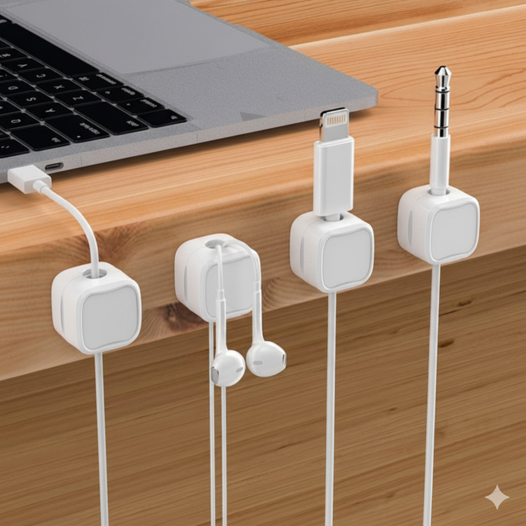 CableFix | Magnetic Cable Clips | 6-Piece Set for Organized Cable Management