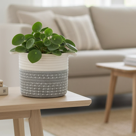 Decorative Plant Basket | Natural Warmth for Any Interior | Diameter 18 cm