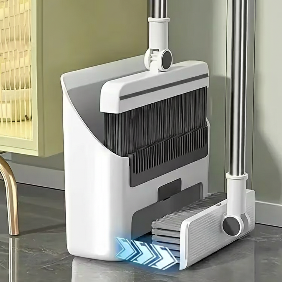 3-in-1 Cleaning Set | Broom, Dustpan &amp; Brush | Anti-Hair Design for Home &amp; Office