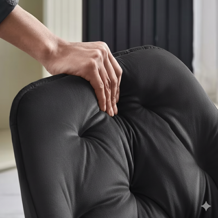 Modern Dining Chair | Velvet Upholstery &amp; Metal Legs