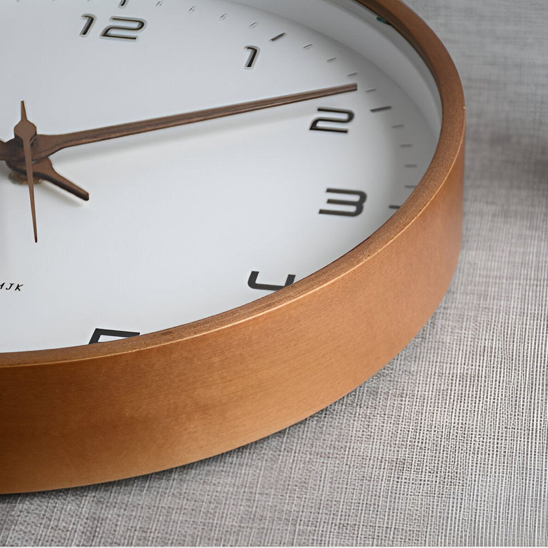 EleQuartz | Minimalist Wooden Wall Clock – Silent Quartz Clock in Scandinavian Design