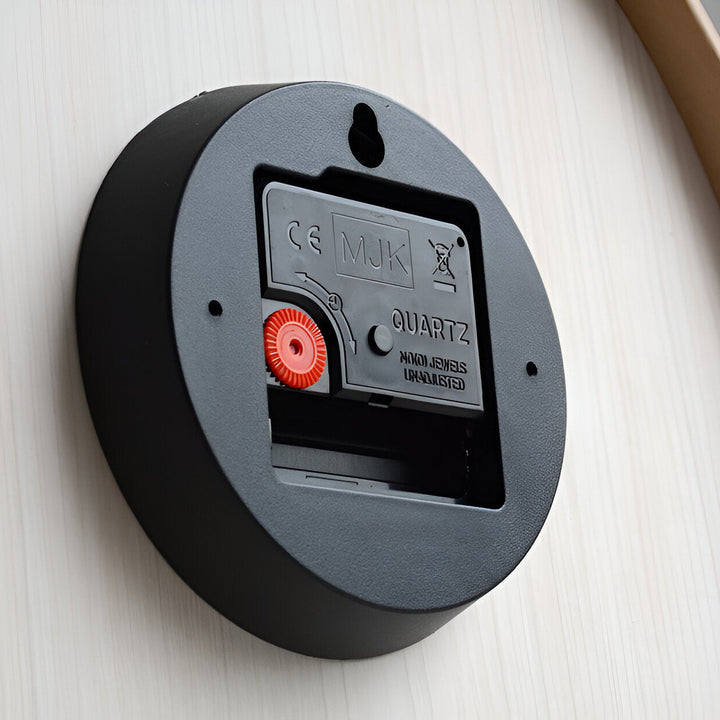 EleQuartz | Minimalist Wooden Wall Clock – Silent Quartz Clock in Scandinavian Design