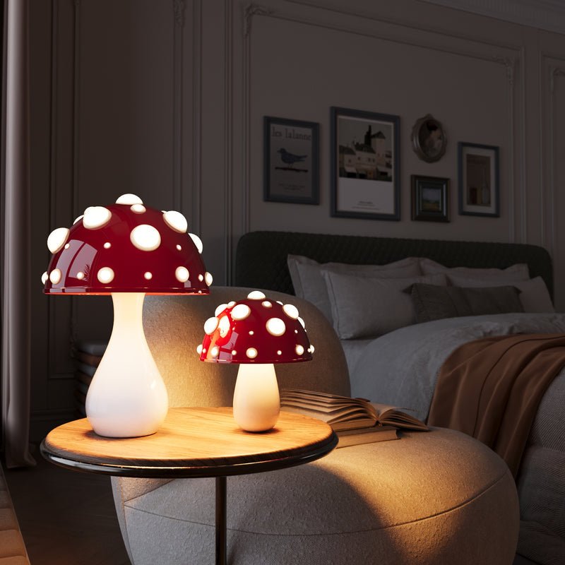 Amanita Table Lamp | Unique Mushroom Lamp | Dimmable LED | Wireless or Wired