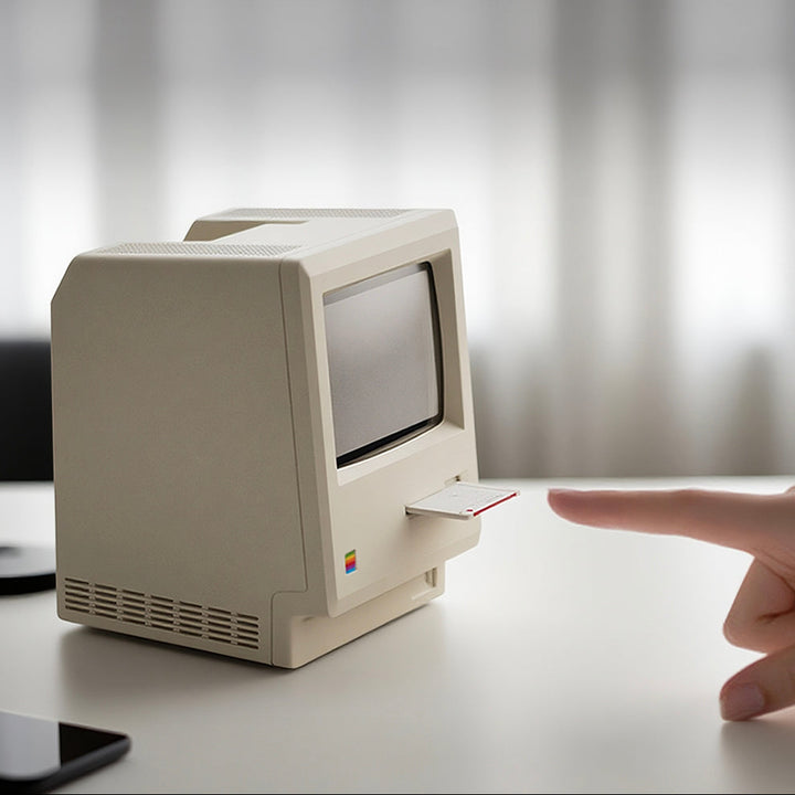 Retro Macintosh Alarm Clock | Vintage Mac-Style Digital Table Clock &amp; Decorative Desktop Ornament