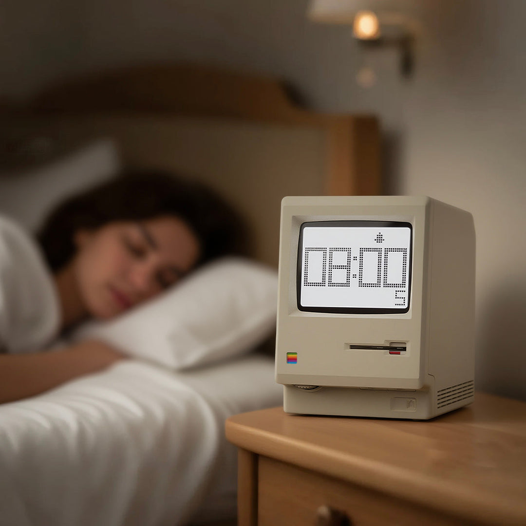 Retro Macintosh Alarm Clock | Vintage Mac-Style Digital Table Clock &amp; Decorative Desktop Ornament