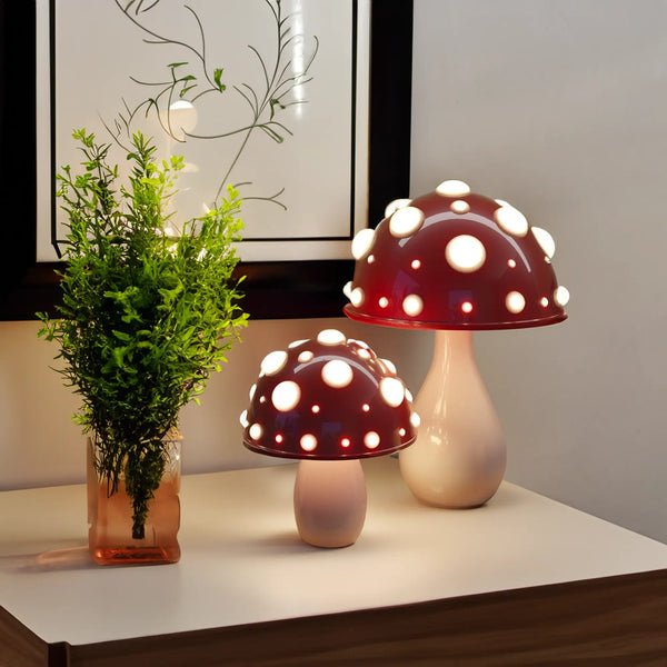 Amanita Table Lamp | Unique Mushroom Lamp | Dimmable LED | Wireless or Wired