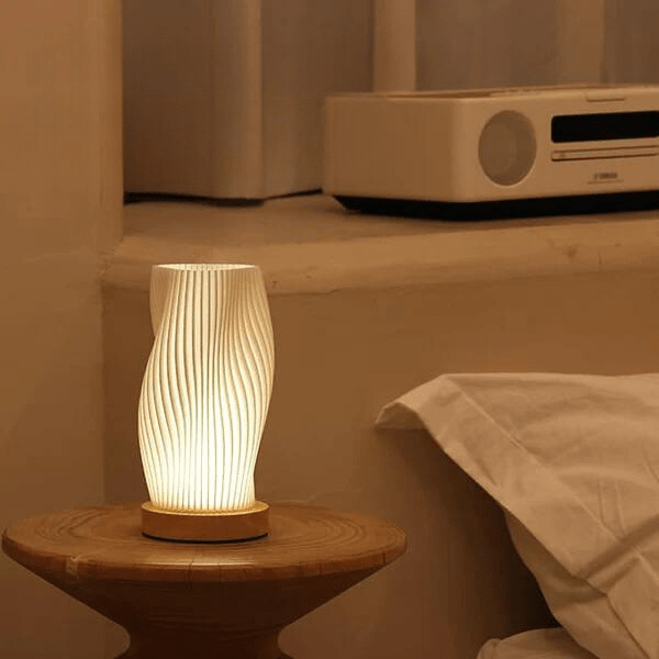 Serene Wavecrest Lamp | Modern Wave-Shaped Table Lamp | Dimmable LED &amp; USB Connection