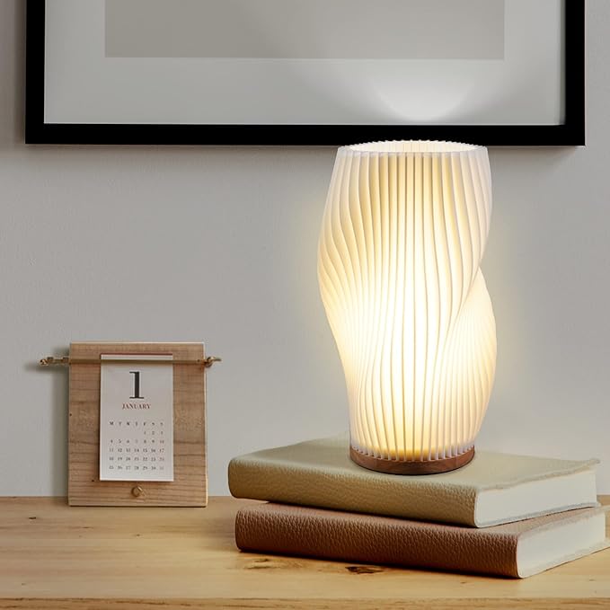Serene Wavecrest Lamp | Modern Wave-Shaped Table Lamp | Dimmable LED &amp; USB Connection