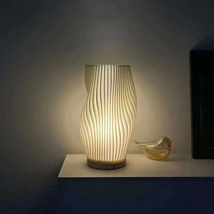 Serene Wavecrest Lamp | Modern Wave-Shaped Table Lamp | Dimmable LED &amp; USB Connection