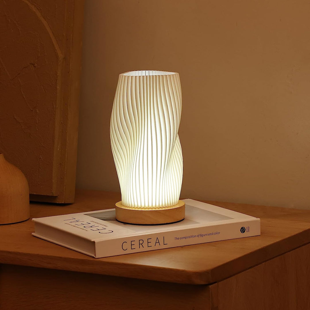 Serene Wavecrest Lamp | Modern Wave-Shaped Table Lamp | Dimmable LED &amp; USB Connection