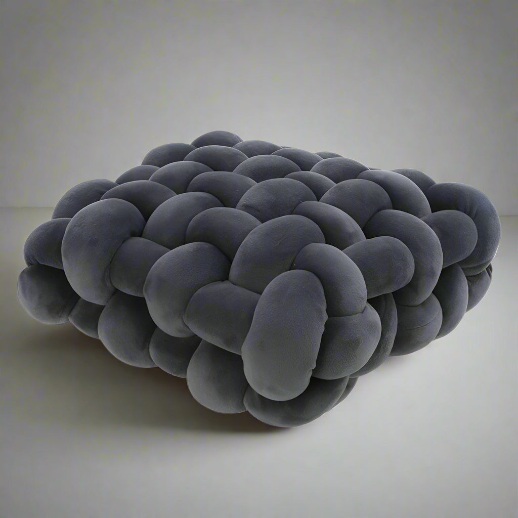 Soft Knot Square Cushion in Crystal Velvet | Trendy &amp; Breathable Knot Cushion for a Stylish Interior
