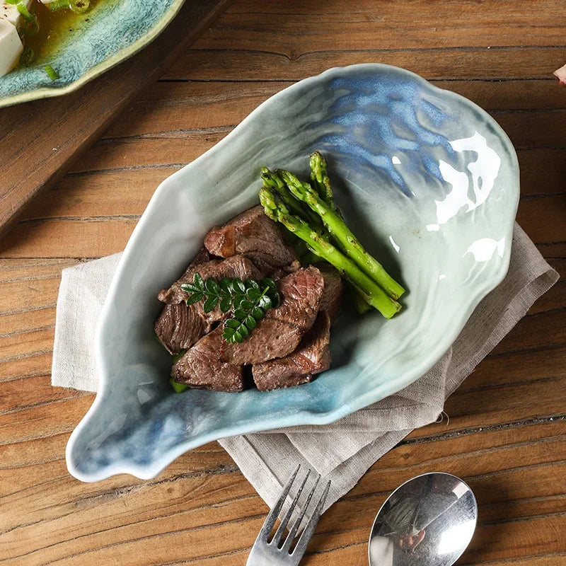 Shell Ceramic Bowl | Hand-Formed | Ocean Colors | Unique Design