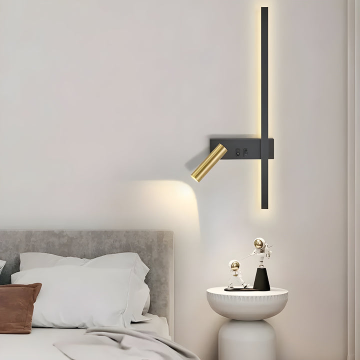Duo | Minimalist Wall Lamp with Switch &amp; LED
