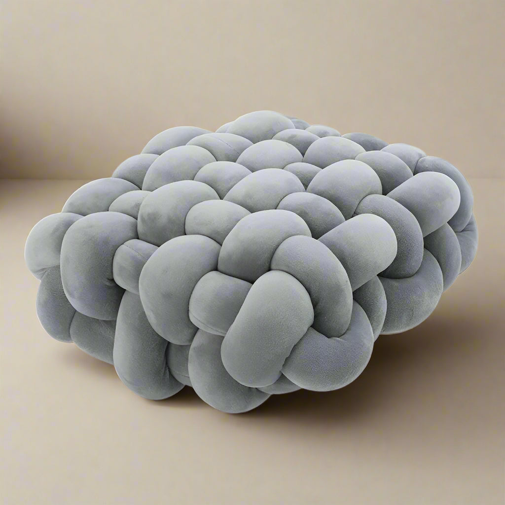 Soft Knot Square Cushion in Crystal Velvet | Trendy &amp; Breathable Knot Cushion for a Stylish Interior
