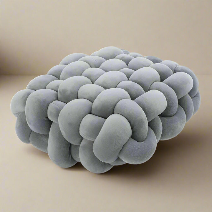 Soft Knot Square Cushion in Crystal Velvet | Trendy &amp; Breathable Knot Cushion for a Stylish Interior