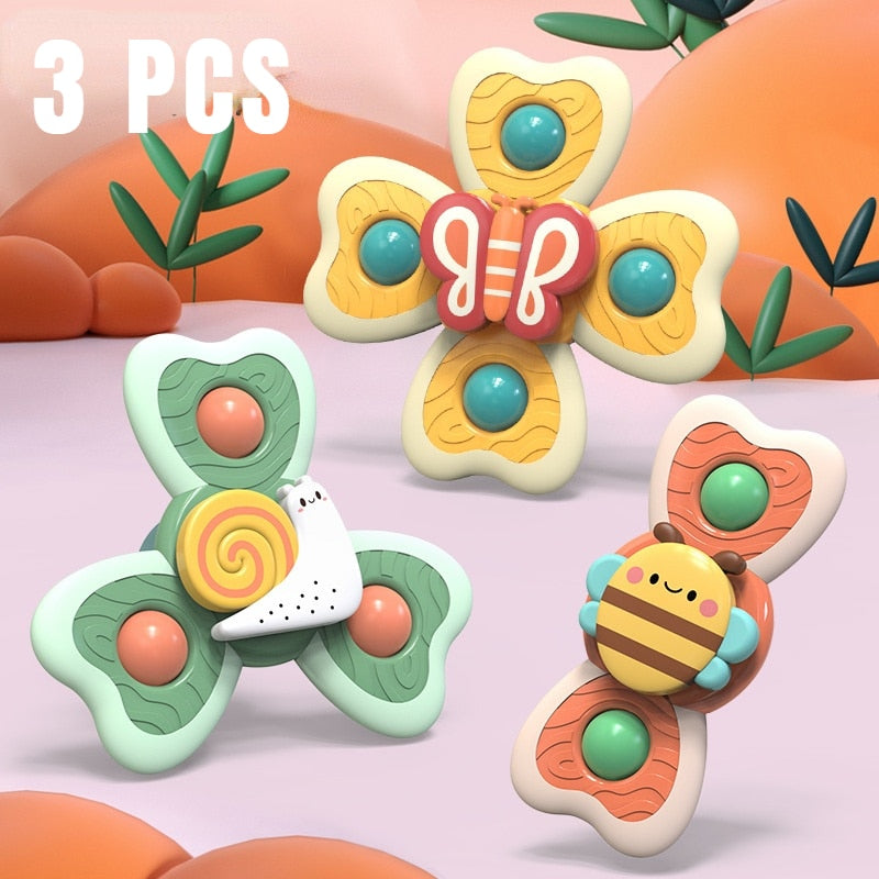BabySpin™ | Set of 3 Suction Cup Spinner Toys | Soothing &amp; Educational