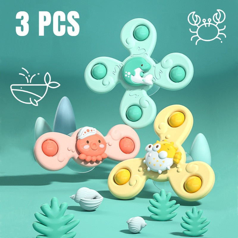 BabySpin™ | Set of 3 Suction Cup Spinner Toys | Soothing &amp; Educational