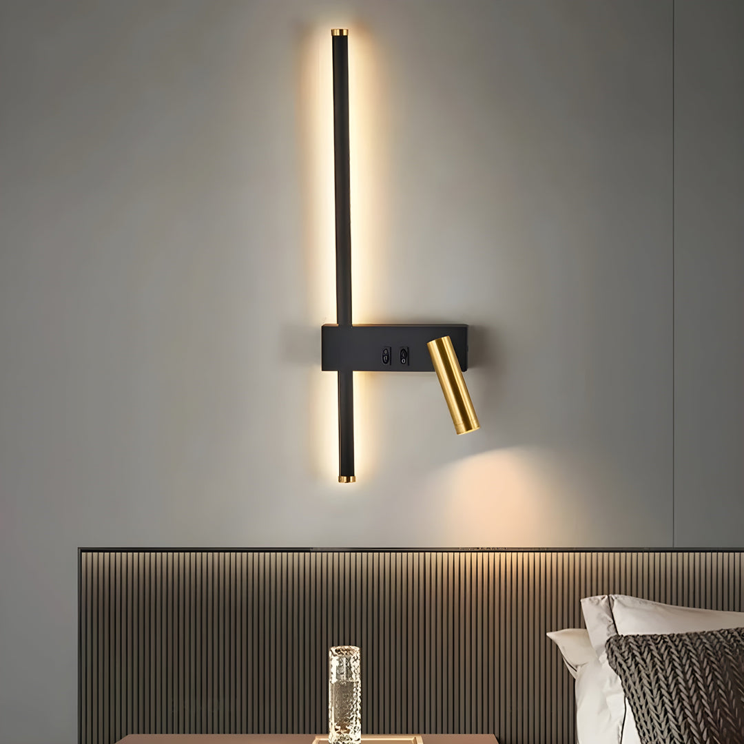 Duo | Minimalist Wall Lamp with Switch &amp; LED