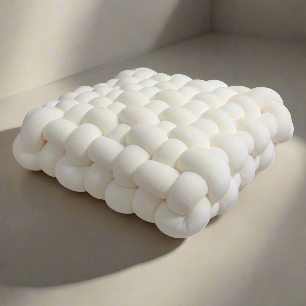 Soft Knot Square Cushion in Crystal Velvet | Trendy &amp; Breathable Knot Cushion for a Stylish Interior