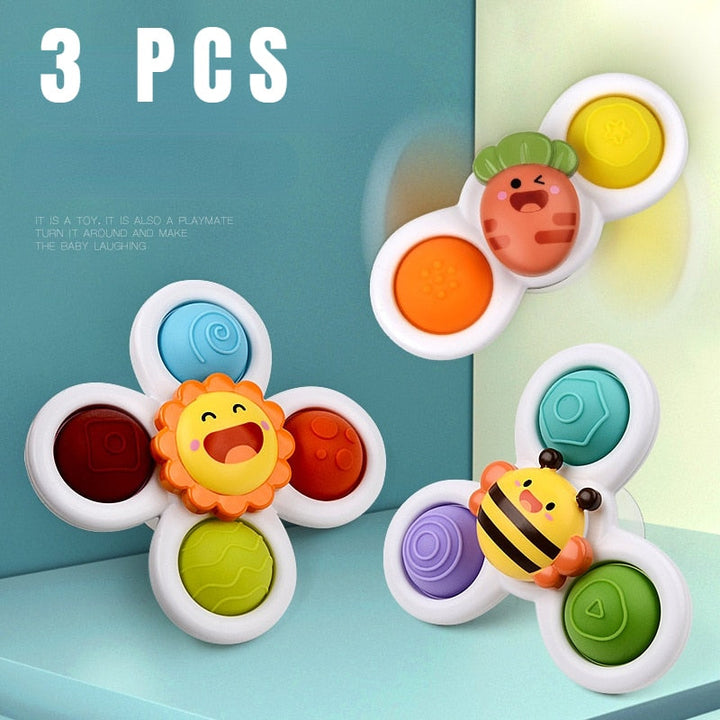 BabySpin™ | Set of 3 Suction Cup Spinner Toys | Soothing &amp; Educational