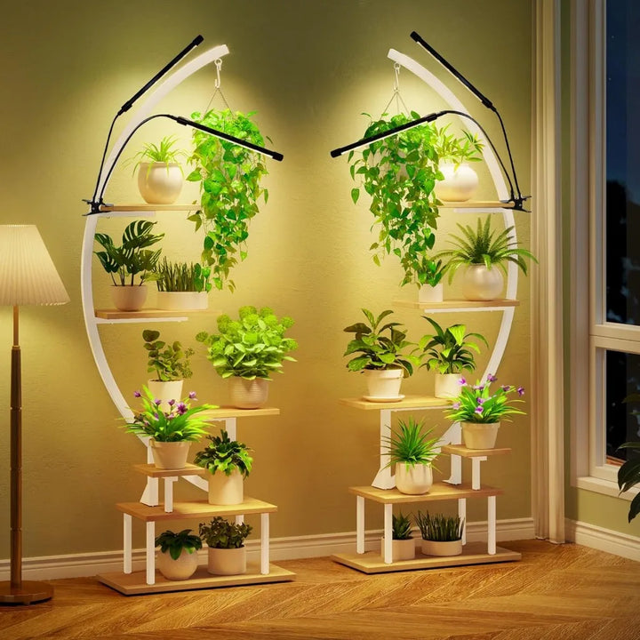 Half Moon Plant Stand | 7 Tiers | With Adjustable Grow Lights