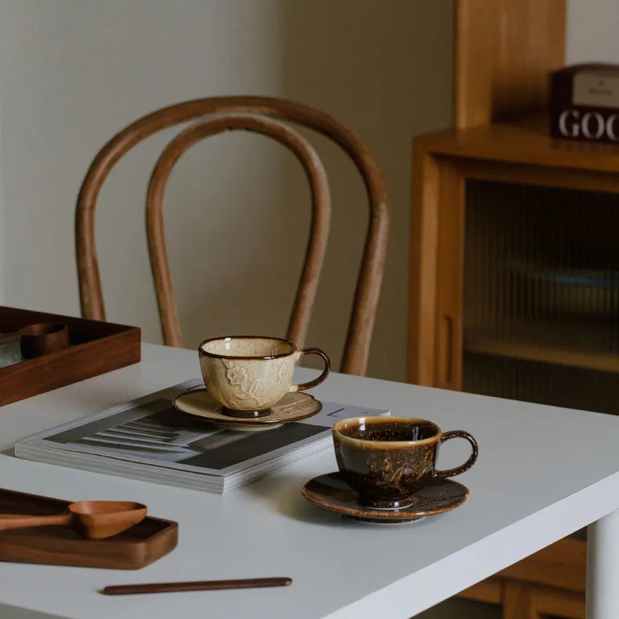 Victoria Mug | Handmade | Botanically Engraved | Sustainable Ceramic